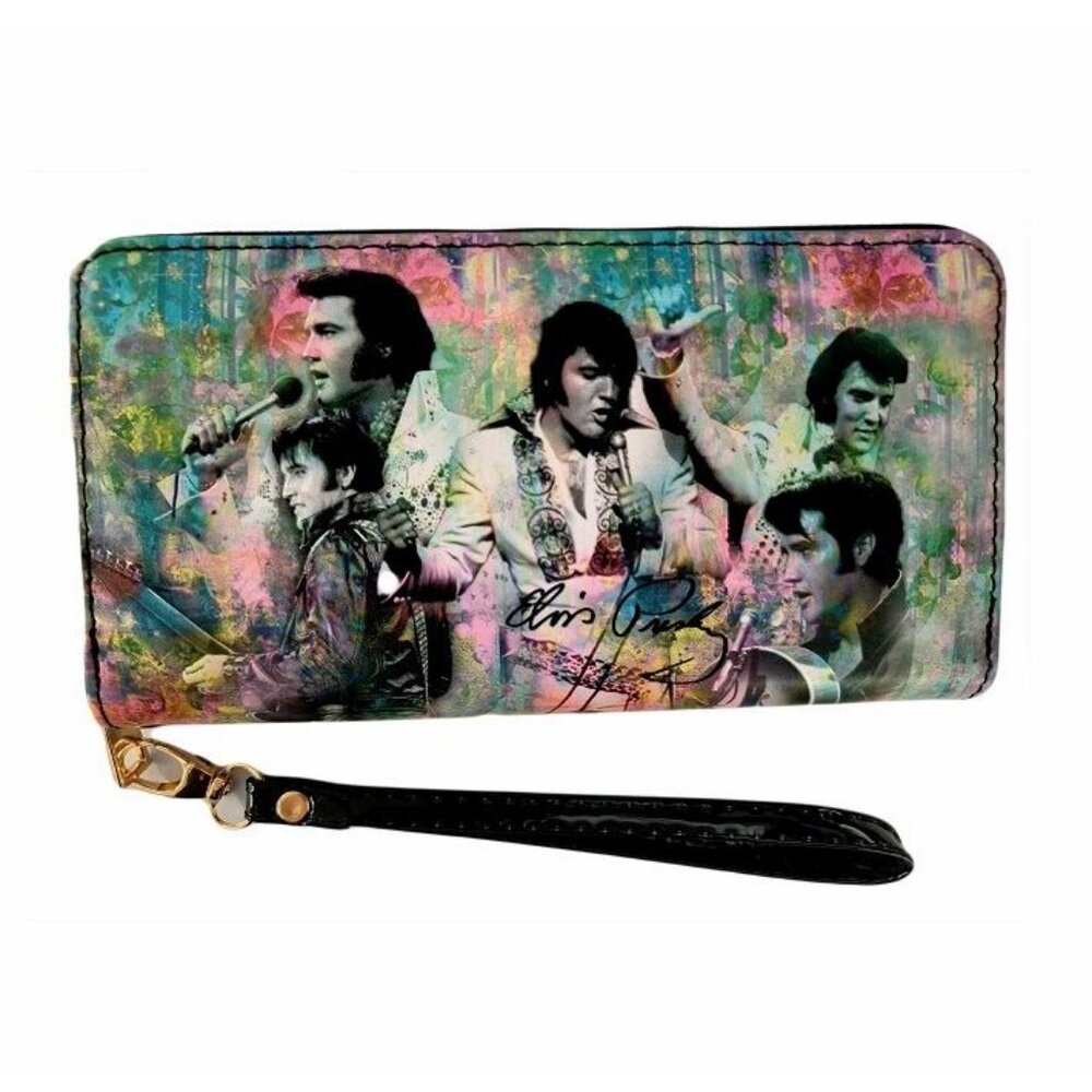 New Elvis Presley Clutch Purse Wallet Zip Wristlet Phone Coin Holder Pictures